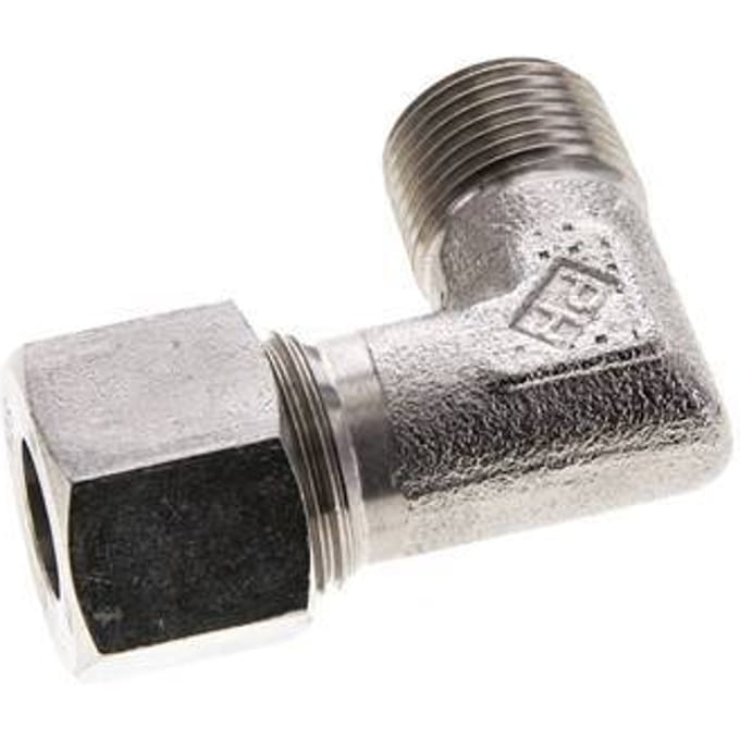 12S & M18x1.5 (con) RVS L-Vorm Snijringkoppeling Buitendraad 630bar ISO 8434-1
