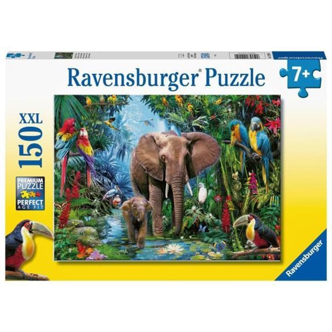 Ravensburger puzzel Olifanten in de jungle - Legpuzzel - 150XXL stukjes