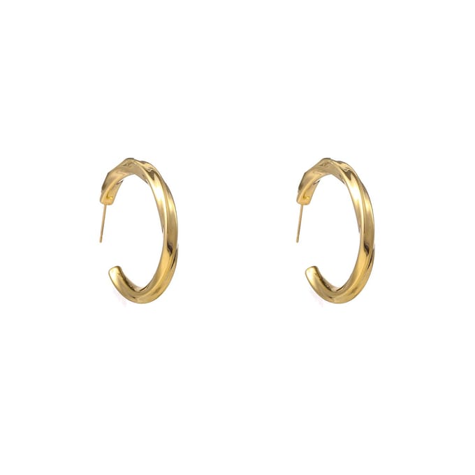 Go Dutch Label Oorknoppen Twisted Hollow Hoop - 30mm Goud