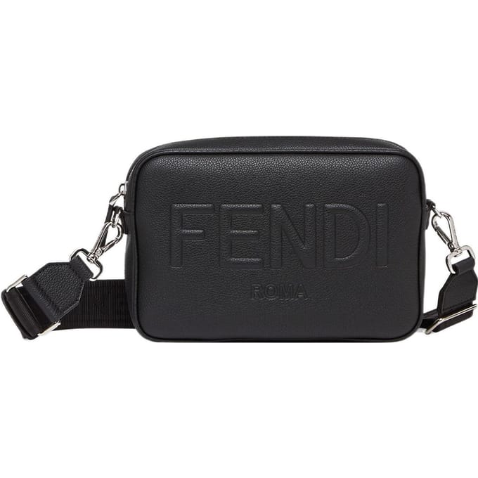 Sac bandoulière Fendi Logo Fermeture éclair Sac appareil photo Homme Noir 7M0286-AMAC-F0GXN Basic Set (Bag+Dust Bag)