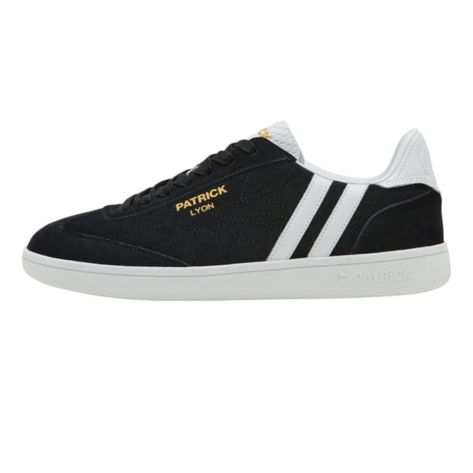 Patrick Mens Lyon Suede Cupsole Sneakers (Zwart/Wit)