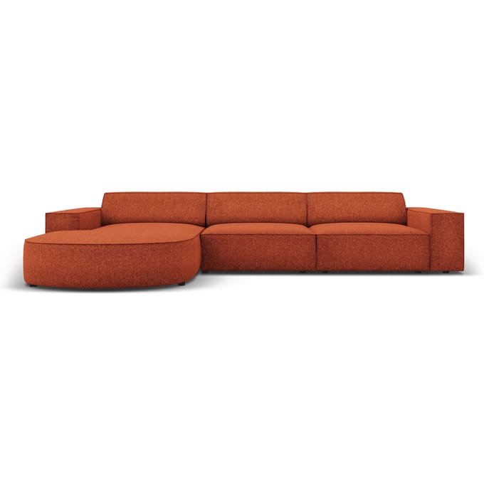 4-zitshoekbank Jodie links chenille afgerond | Micadoni Home