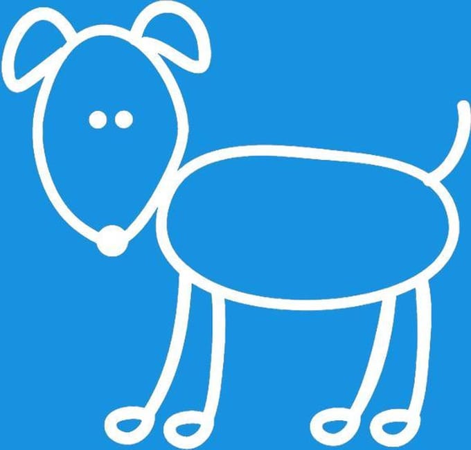Hond - autosticker - wit - 5,5 cm - Familiestickers - hondensticker