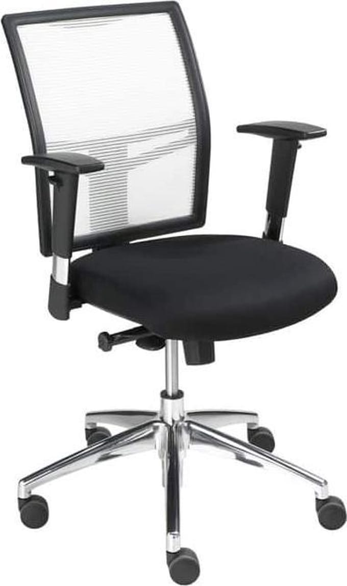 Ergonomische bureaustoel 1412 EN-1335 genormeerd kleur wit zitting stof