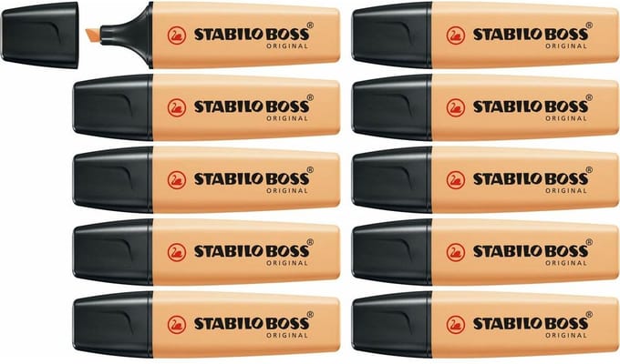 STABILO BOSS ORIGINAL - Markeerstift - Pastel - Zacht oranje - Doos 10 Stuks