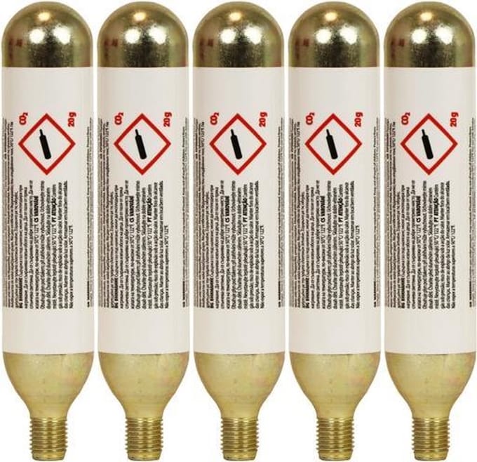 Dresco Co2 Patronen 20 Gram Staal Zilver 5-delig