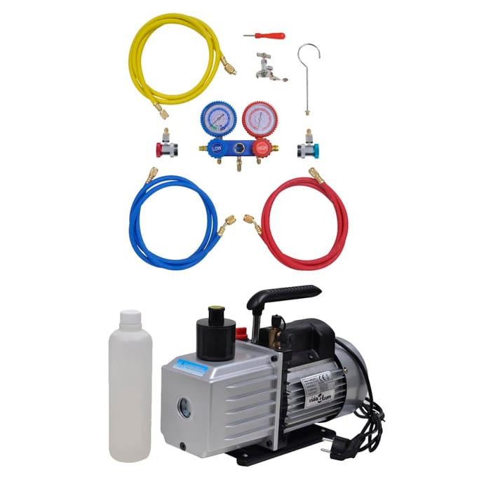 vidaXL Vacuümpomp 100 L/min met 2-voudige manometerset