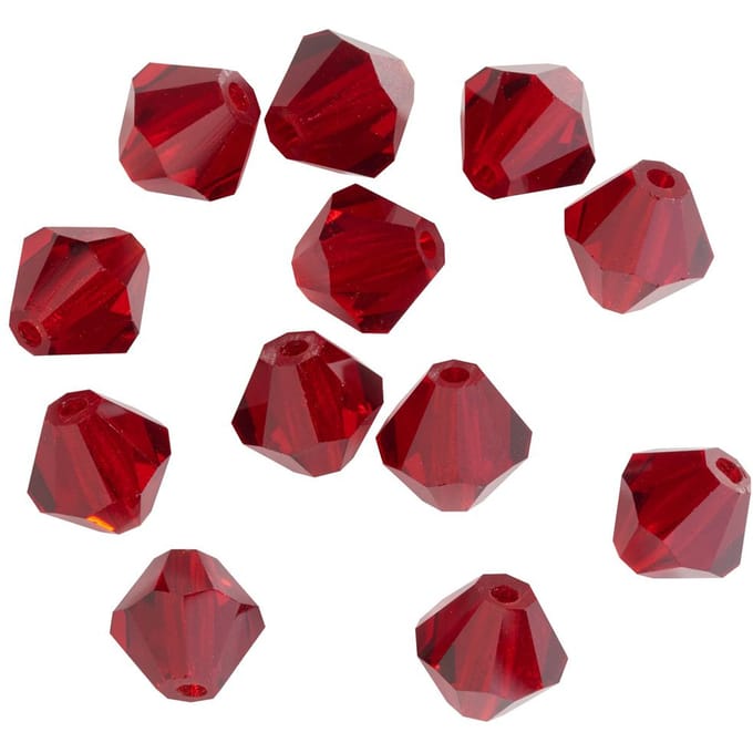 Glas geslepen glitterkralen, 6 mm - Siam