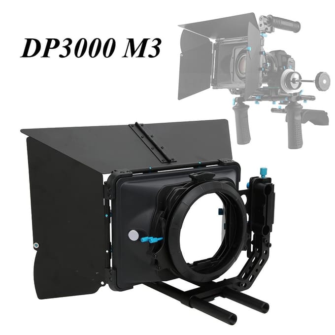 FOTGA DP3000 M3 Professionele Swing-Away Matte Box Camera Opname Follow Focus Zonnekap voor A7 BMPC black