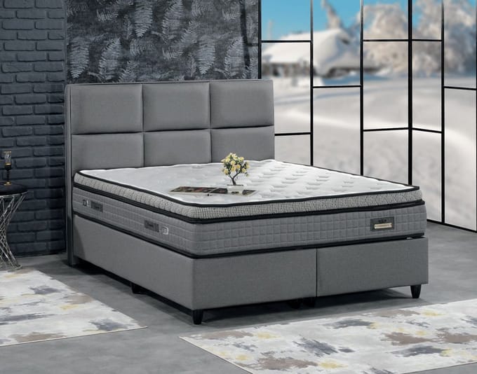 Opbergbed Kennedy - Boxspring - met opbergruimte - 160/200 - Grijs