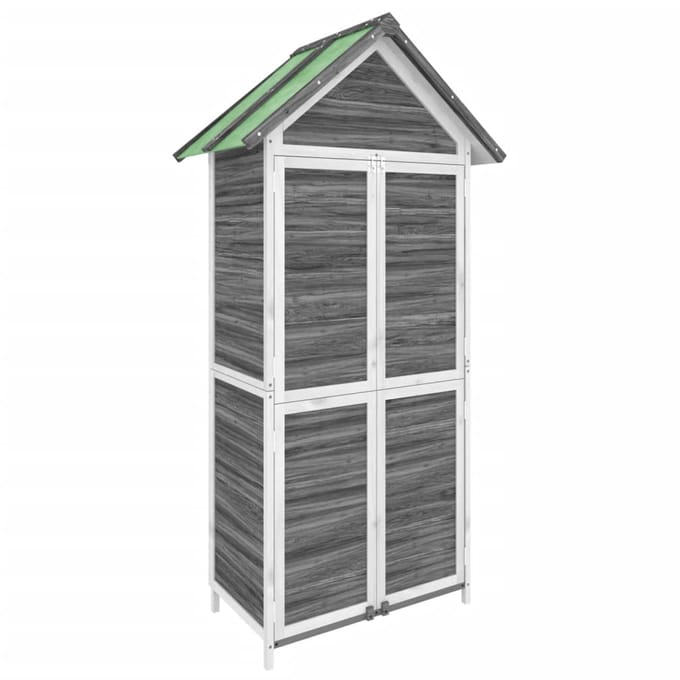 vidaXL - Tuinschuur - 89x52,5x175 - cm - massief - grenenhout - grijs