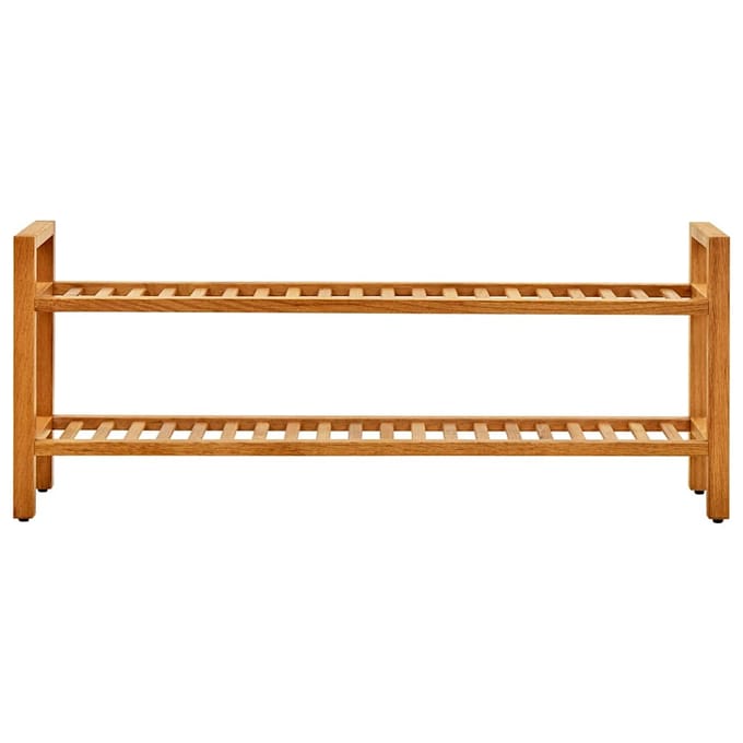 vidaXL - Schoenenrek - met - 2 - schappen - 100x27x40 - cm - massief - eikenhout