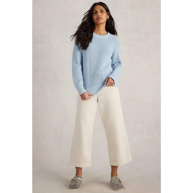 White Stuff Bailey Cotton Jumper Mid Blue Taglia: 22 | Maglioni a maglia Outlet | Donna | Blu