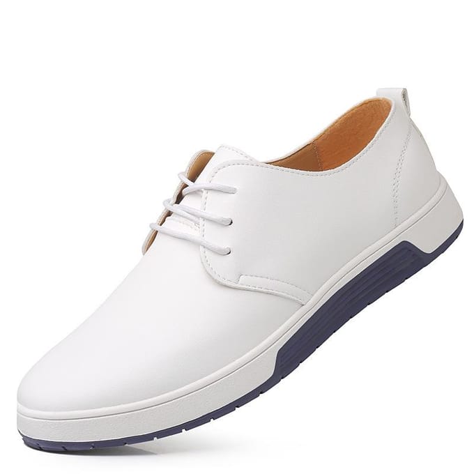 Herenmode, casual veterschoenen met puntige neus 42 wit