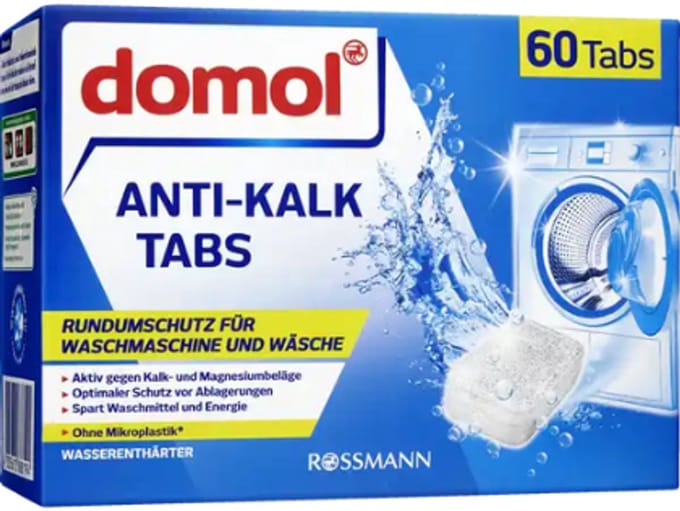 Domol Wasmachine Reiniger Tabs Anti-Kalking, 60 stuks