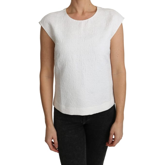 Dolce Gabbana Top met Geborduurde Korte Mouwen