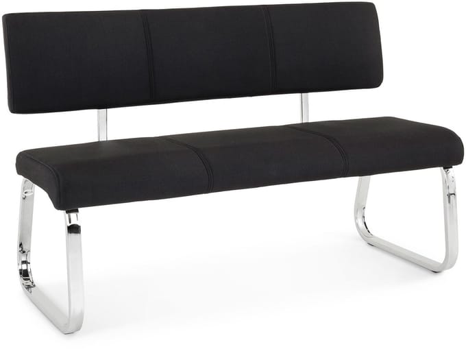 Eetkamerbank VILAS met stoffen bekleding – zwart