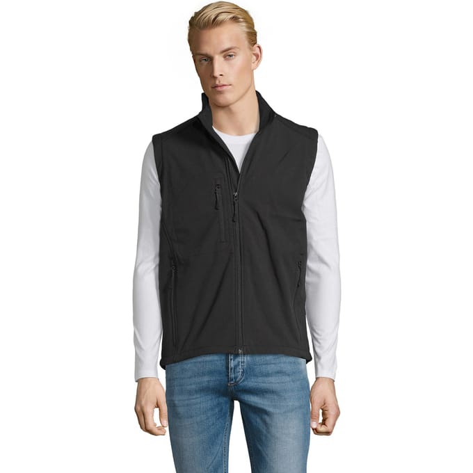 SOLS Heren Rallye Softshell Mouwloos Gilet (Zwart)