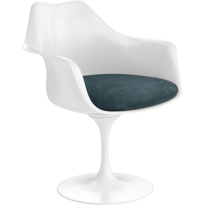 Knoll International Saarinen Tulip Armleunstoel - Eva 172 - acier - wit