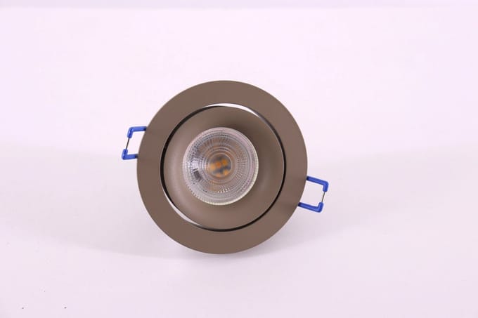 Inbouwspot GU10 zand - Zaagmaat 8cm - Kantelbaar