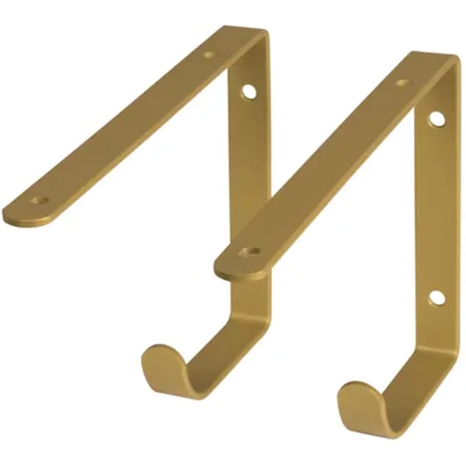 Duraline Planksteun Equerre Haak 2 Stuks 22x14,5cm Ongepolijst Messing