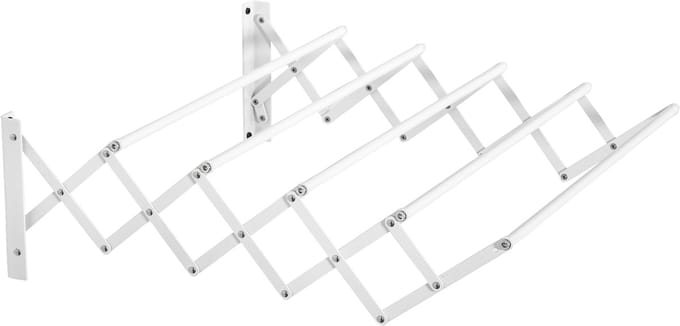 HOMCOM-Wäscheständer-Eisen-63,5L x 60B x 20H cm-Weiß