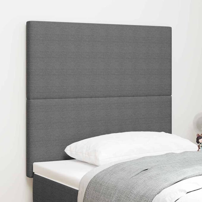 vidaXL - Hoofdbord - Lichtgrijs - 100 - cm - Corduroy - stof