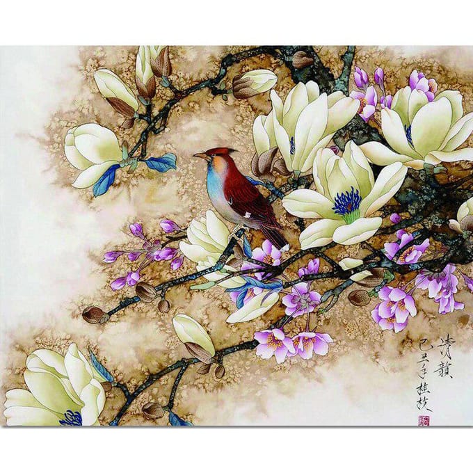 5D DIY Diamond schilderij bloem borduurwerk kruissteek 20X30CM beige