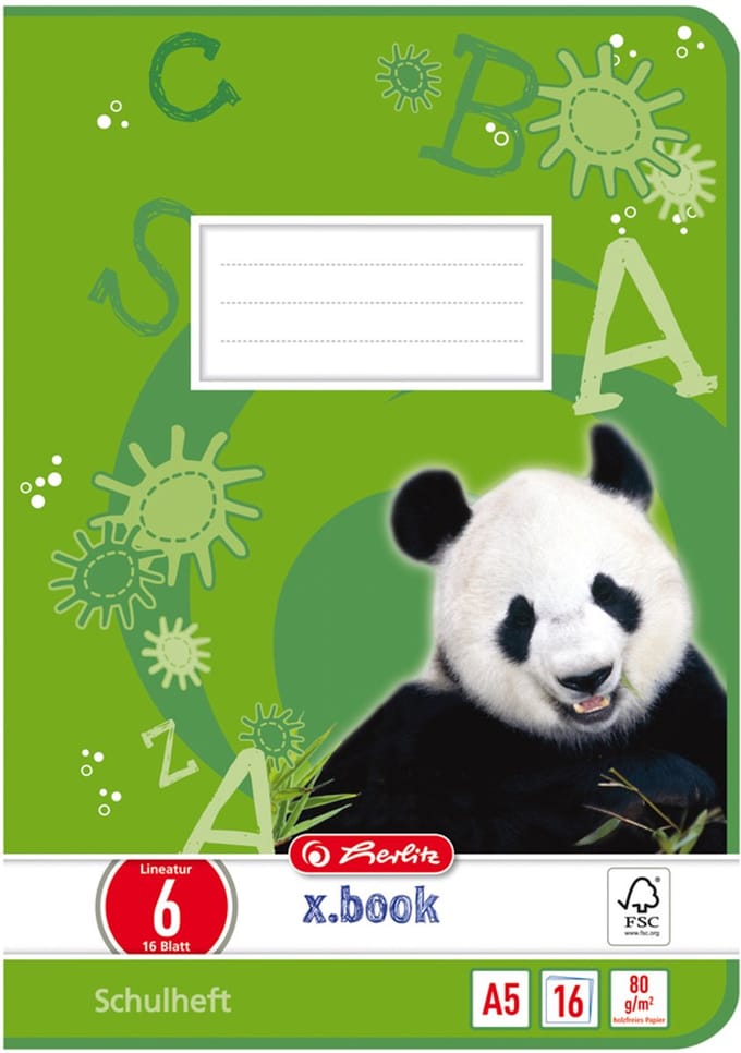 herlitz schriftenboek x.boek, DIN A5, liniaal 7 / geruit