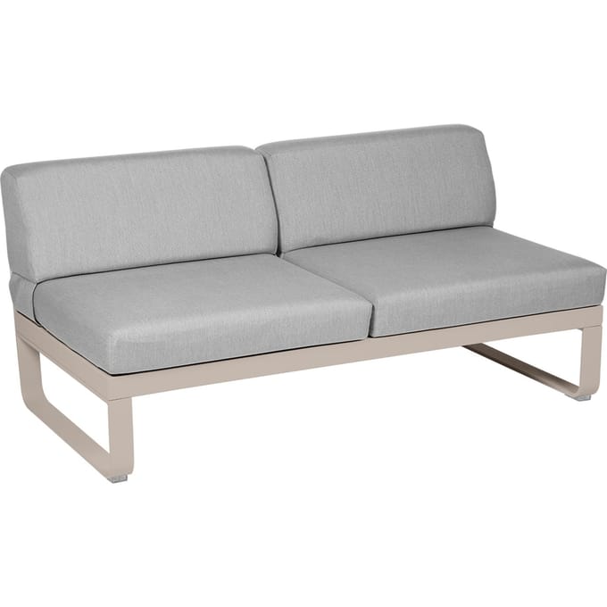 Fermob BELLEVIE 2-zits middenmodule - 14 muskaat - 79 Flanelgrijs