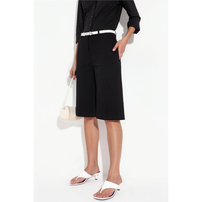 Rechtaf lopende Bermuda Shorts (zonder Ceintuur)