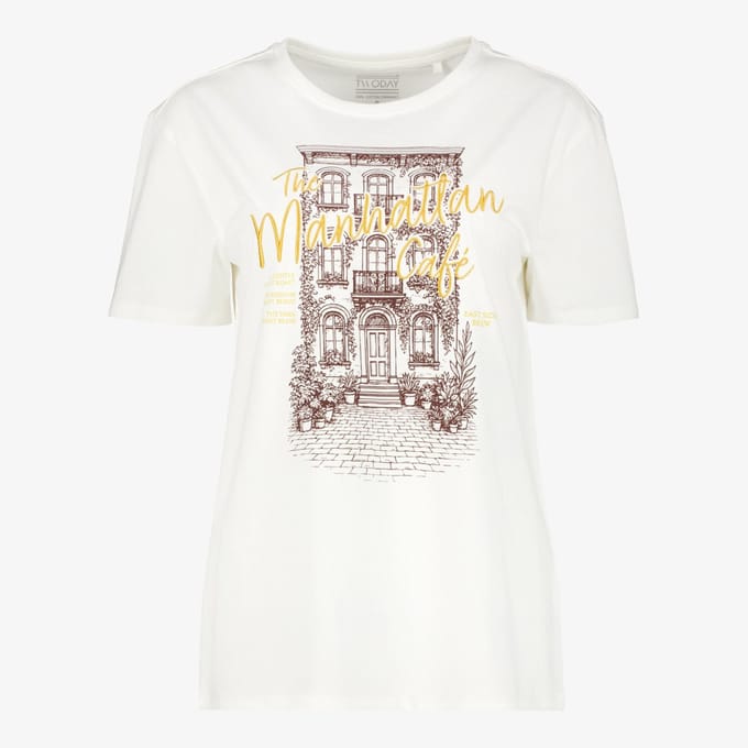 TwoDay dames T-shirt met opdruk wit - Maat S