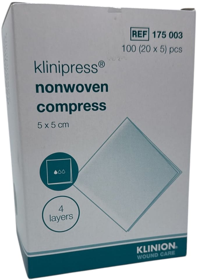 Klinion non-woven compress 5 x 5 cm sterile 20 x 5 pcs