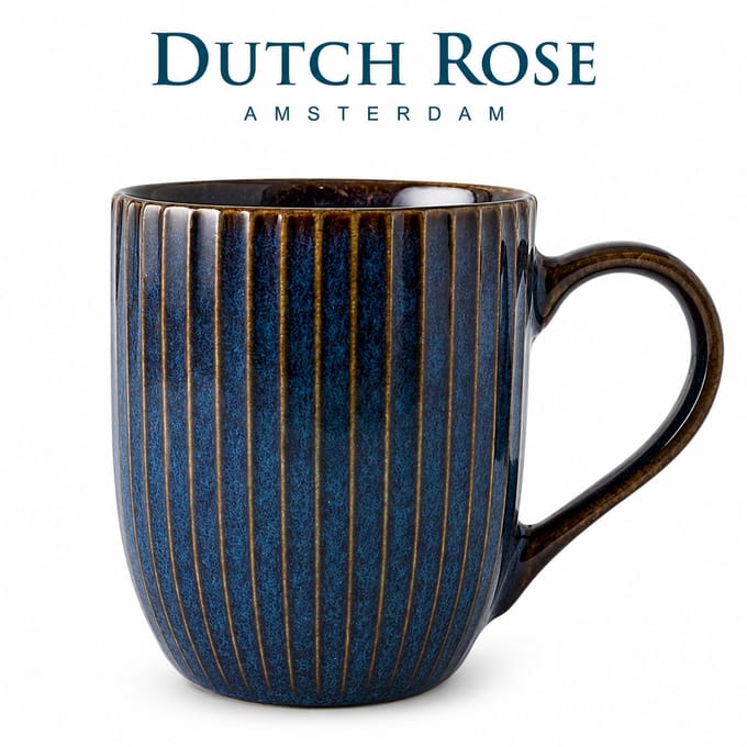 Dutch Rose Sapphire Mok - Theemok - Koffiemok - Blauw - 26 cl.