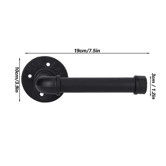 Badkamer Waterleiding Wandrek Toiletpapierhouder Tissue Opbergplank black