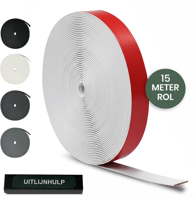STACK® Antislip Trapstrip - 15 Meter Rol - Wit - 28mm Breed - Antislip Tape Trap - Trapprofiel - Trapstrips - Incl. Uitlijnhulp - Voor Binnen Trap