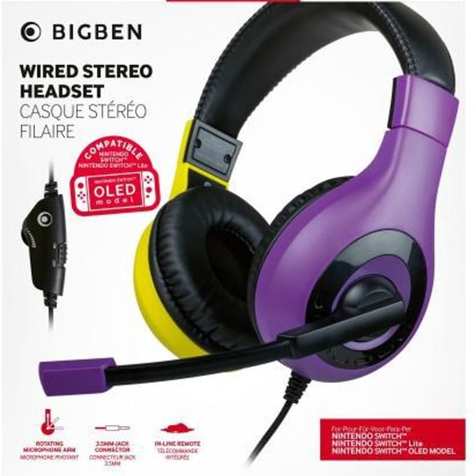 BigBen Interactive Stereo Gaming Headset V1 - Purple + Yellow