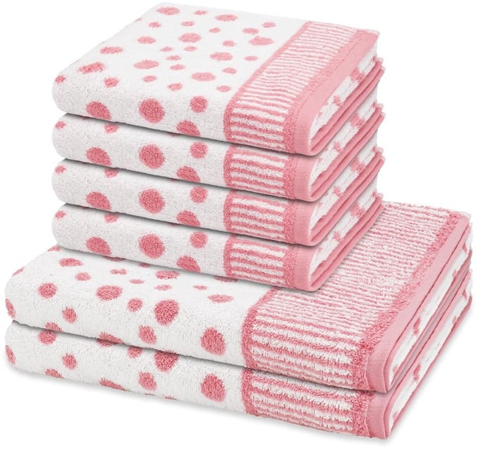 Ross Sonstiges 4 X handdoek 2 X douchehanddoek - in set 6 pack Punkte allover