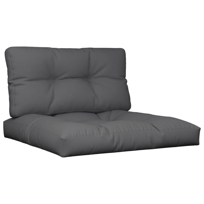 vidaXL - Palletkussens - 2 - st - stof - antracietkleurig