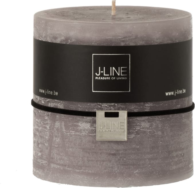 J-Line cilinderkaars - donkergrijs - 75U - small - 6 stuks