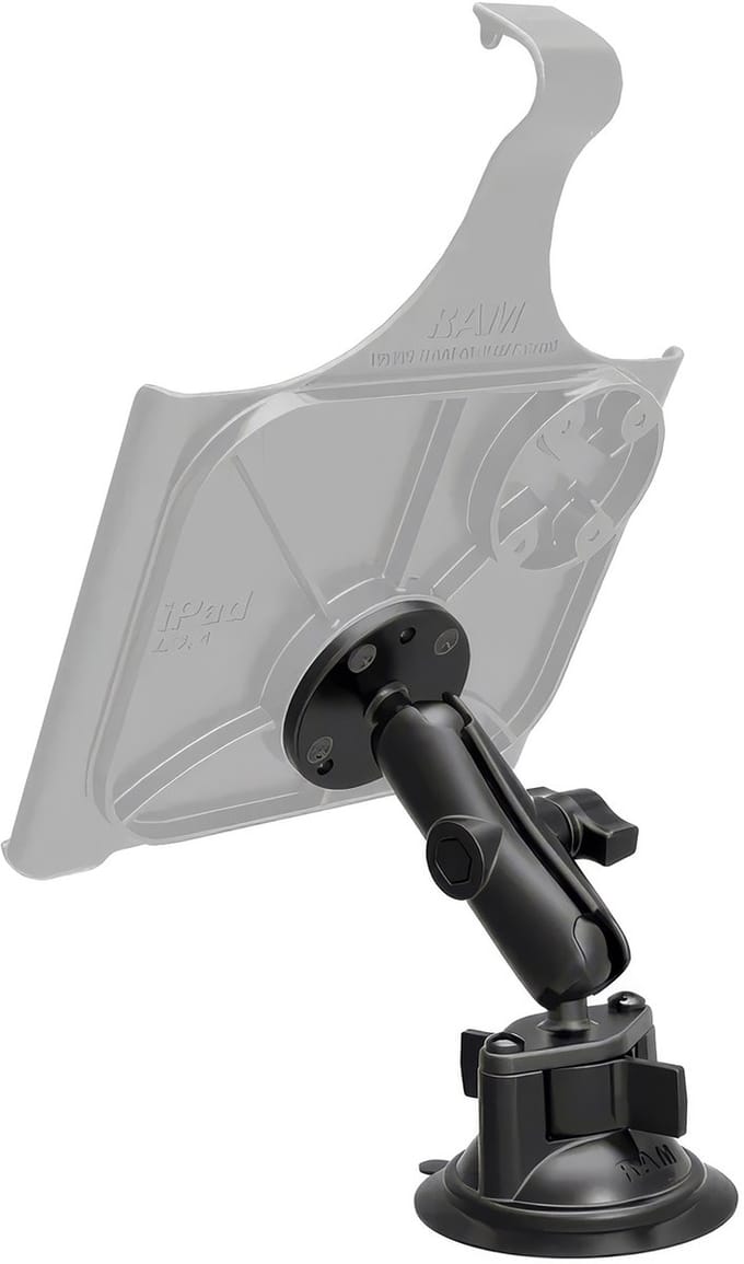 RAM Mounts - Twist-Lock™ Suction Cup Double Ball Mount with Round Plate - Medium