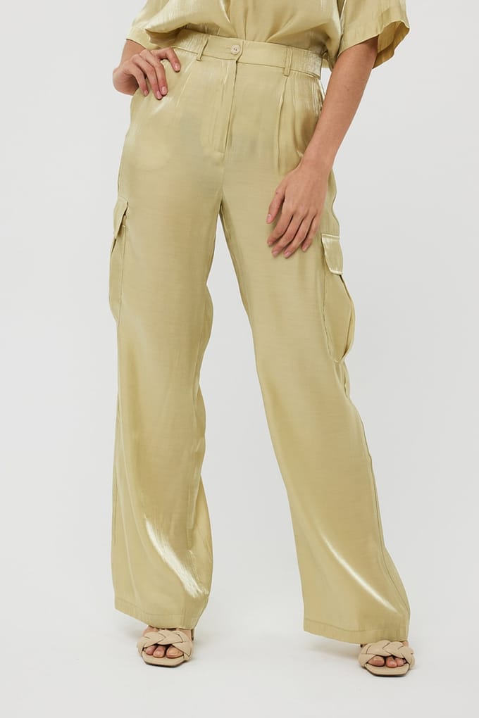 EsQualo Trousers Cargo Silky Touch Lemon Pie Größe: 40 | Cargohosen Outlet | Damen