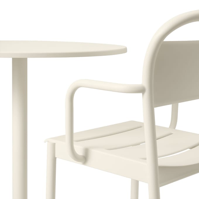 Muuto Linear Steel Tafel rond - donkergroen - Hoogte 73 cm