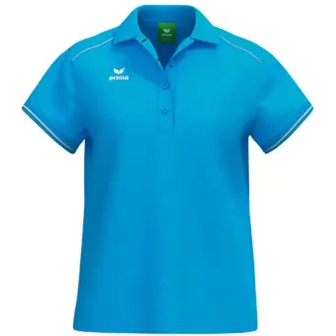Erima Cmpt 3 Wings Polo Dames - Curaçao / Wit | Maat: 46