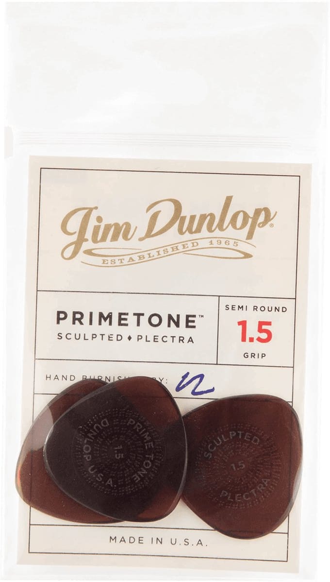 Jim Dunlop - Primetone - Plectrum - Semi-Round - Grip - 1.50 mm - 3-pack