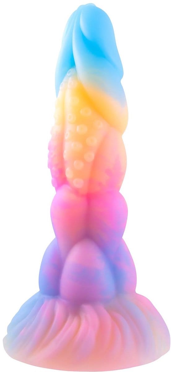 NMC 8 inch siliconen Monster dildo glow-in-dark - Multicolor - 20.3 cm