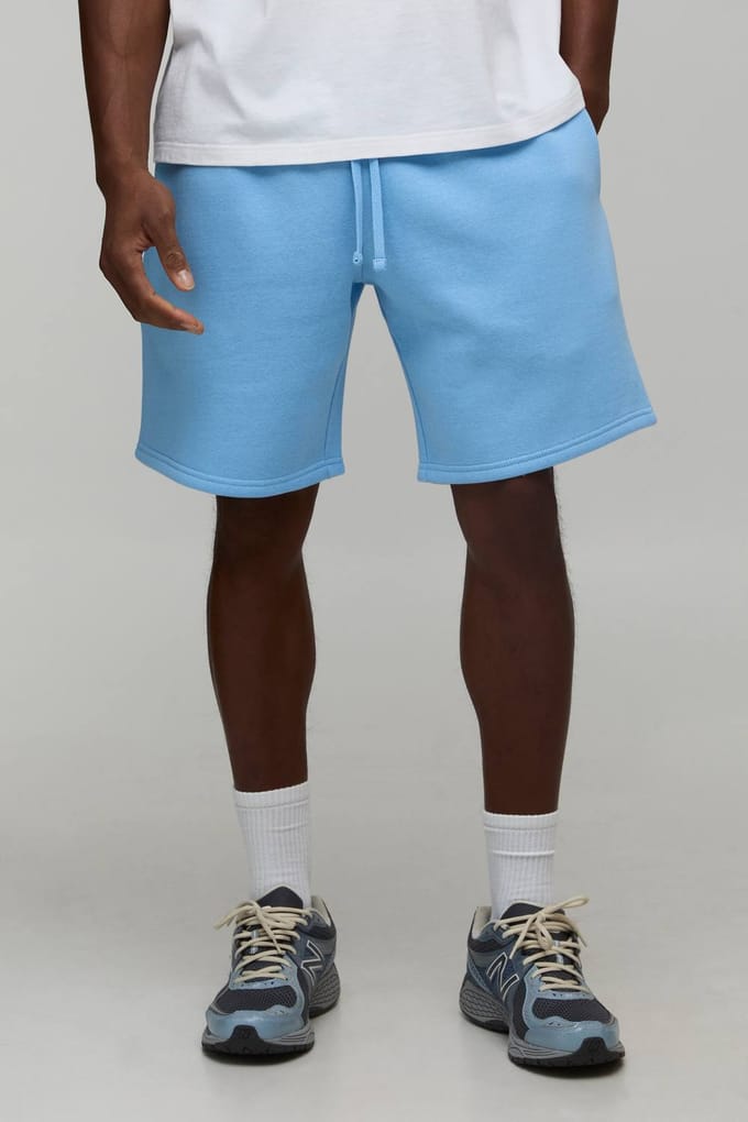 Essential Relaxed Fit Jersey Short | Sky Blue | Size Medium