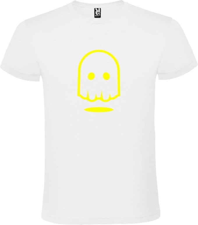 Wit T-shirt ‘Spookje’ Geel maat S