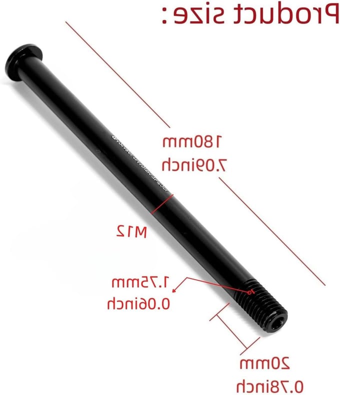 M12 Achteras voor Fietsen - Geschikt voor Shimano E-Thru Boost, Aluminium Legering, Zwart