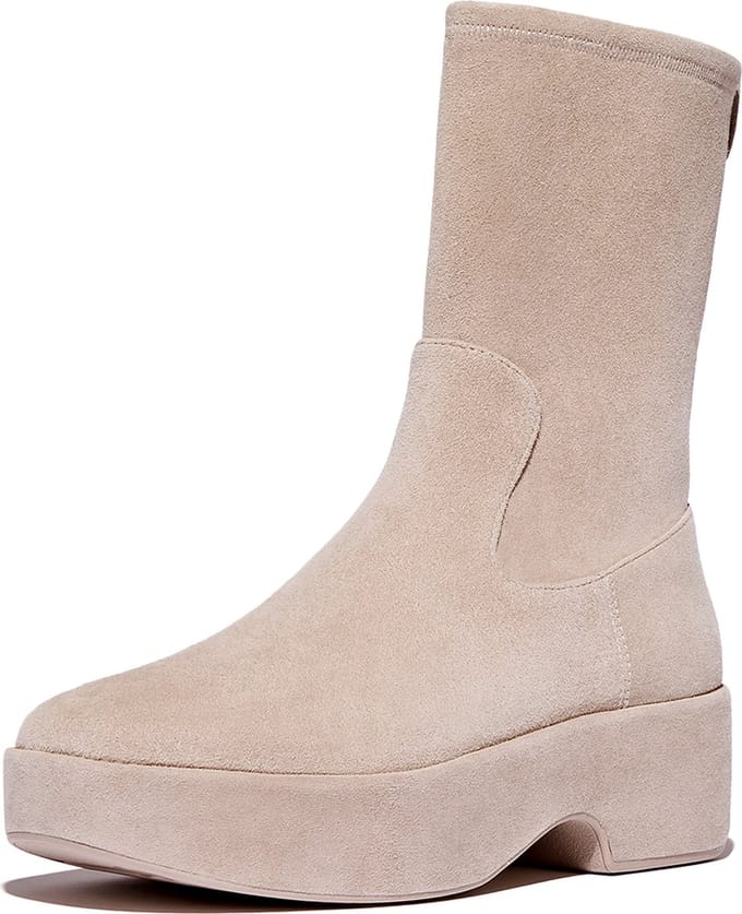 FitFlop F-Luma Boot - Stretch Suede (Wrapped) BEIGE - Maat 38